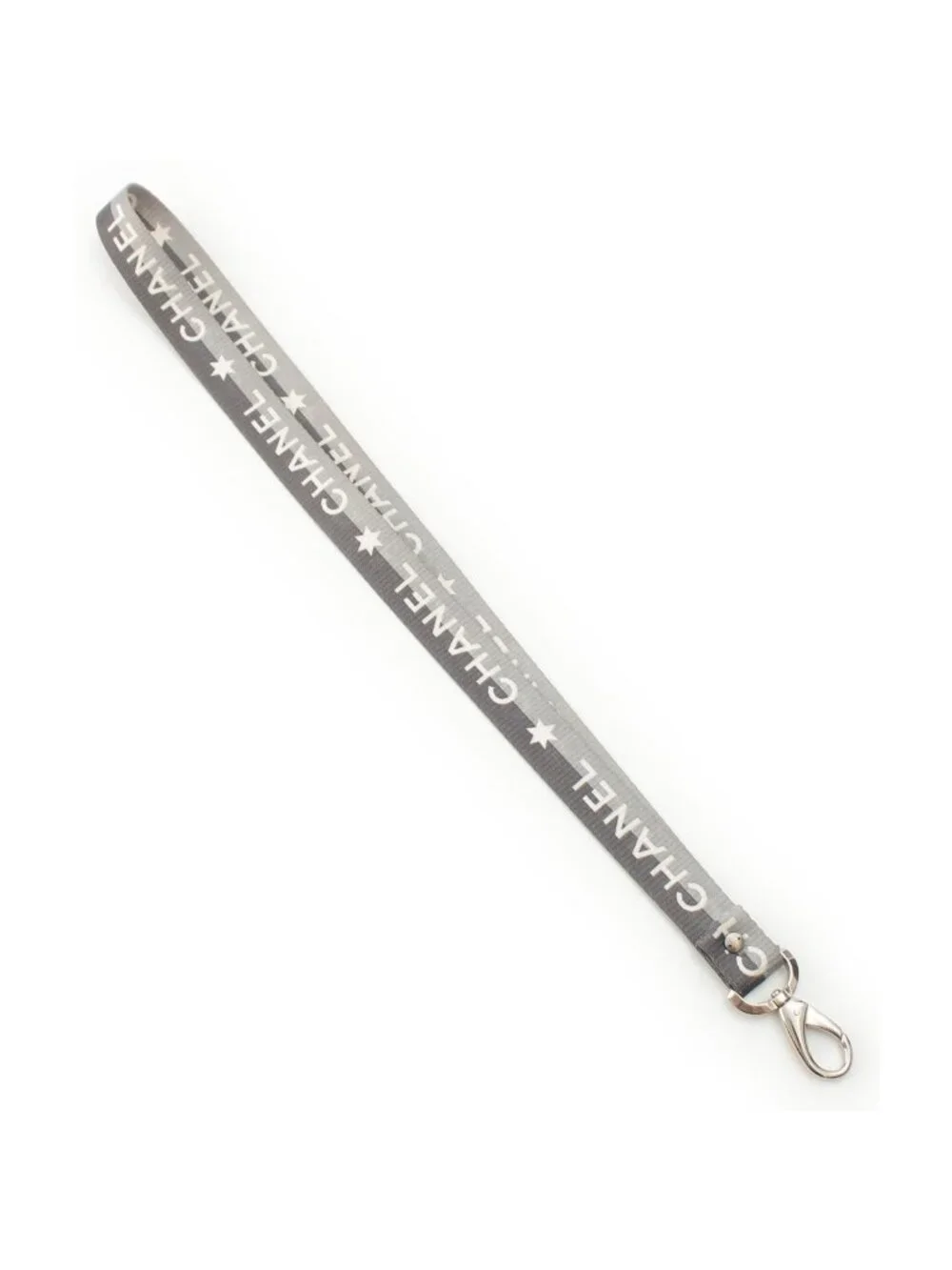 Chanel 01 P Logo Star Neck Strap Gray